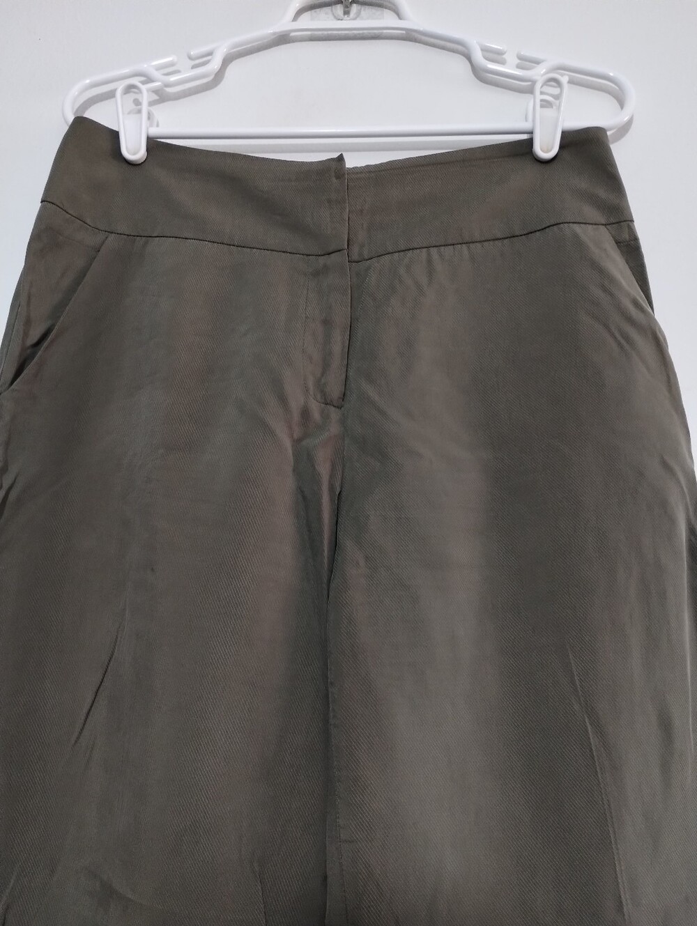 Daughter Of The Liberation Women's 10 Wide Leg Olive Green Pants - Picture 2 of 5